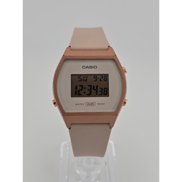 Casio Accessories - Casio 3294 LW-204 Womens Watch 35mm Rose Gold Tone Digital Beige - New Battery